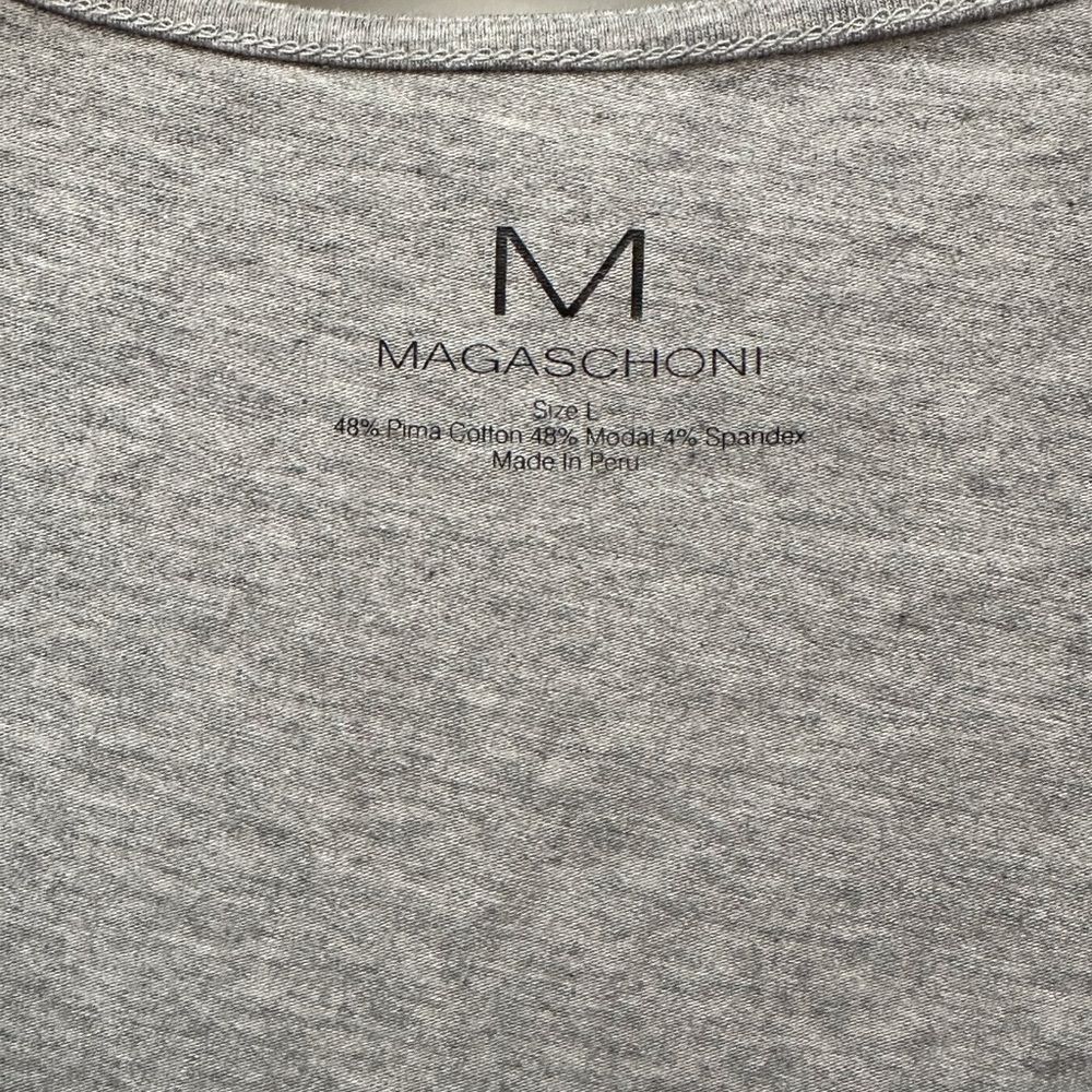 Magaschoni Lux T-Shirt Pima Gray Cotton Modal Made in Peru Size L - Picture 3 of 3
